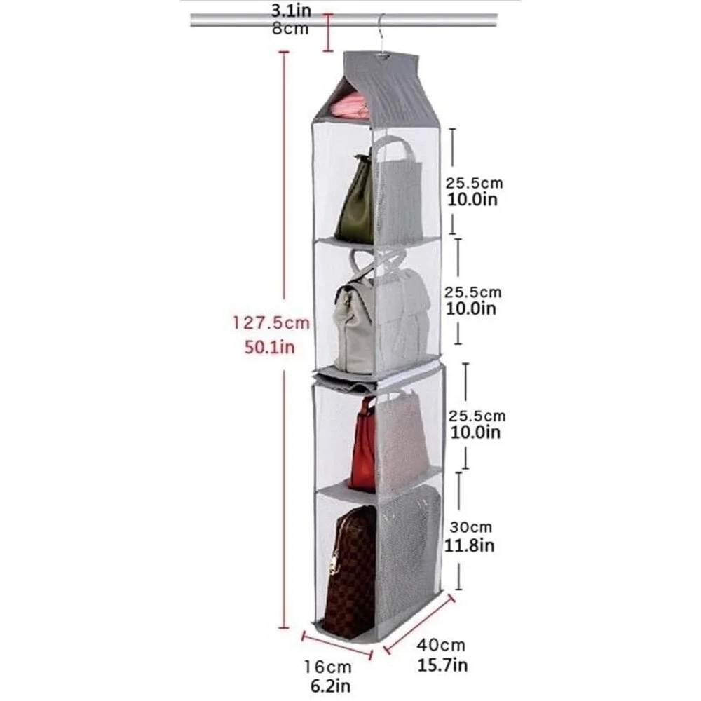 Hanging Organizer Bag, Foldable Non-Woven Storage Bag for Wardrobe